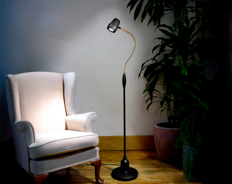 Alex Floor Light: Focused Edition - Antique Brass