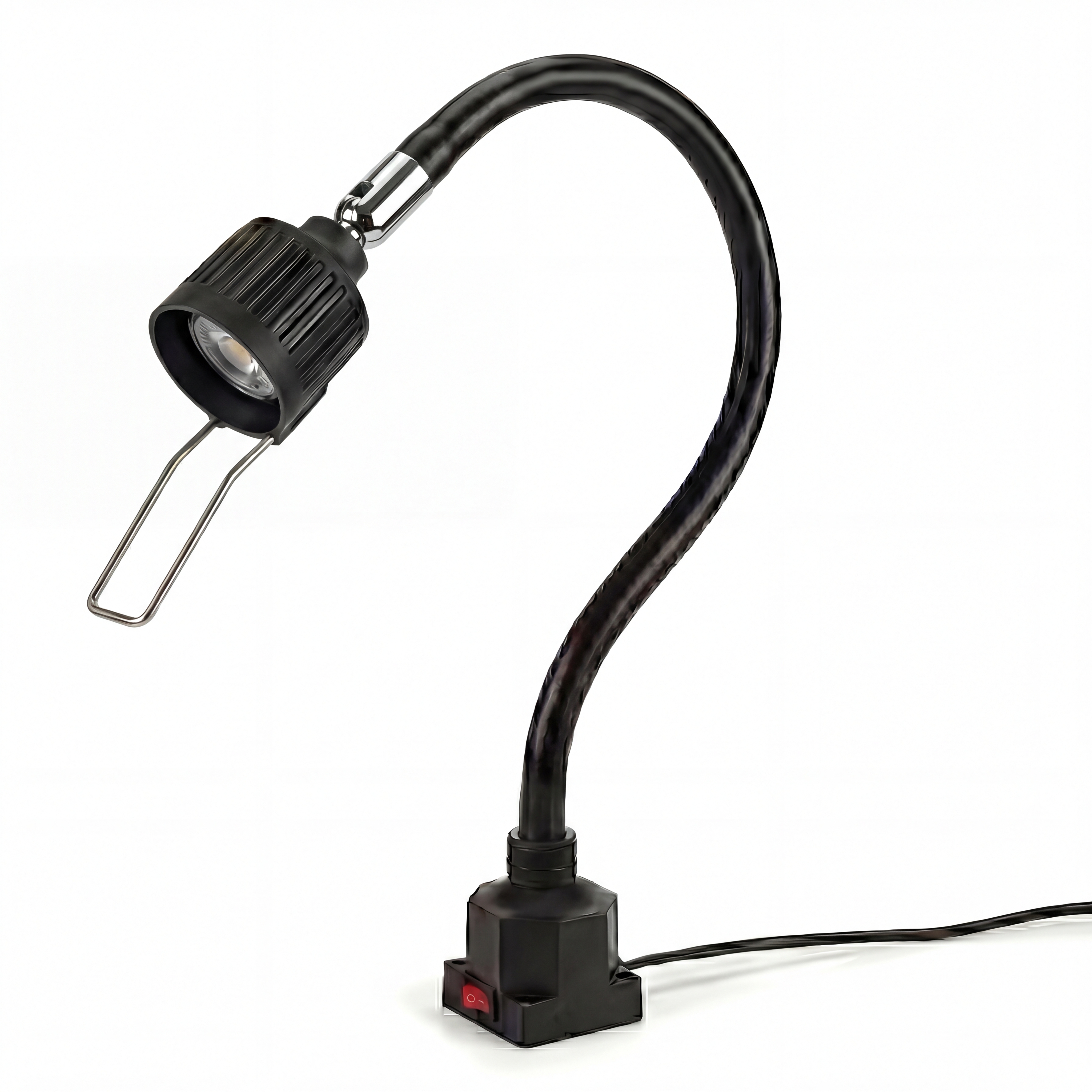 Workshop Light Reach with its 700mm sleeved arm and wire handle on the head