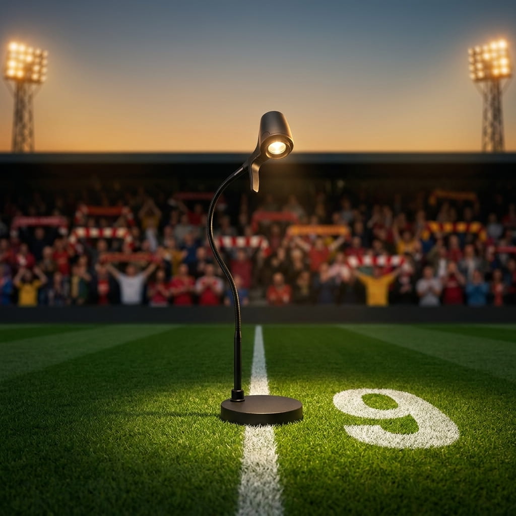 HD Pro on a floodlit pitch, number 9